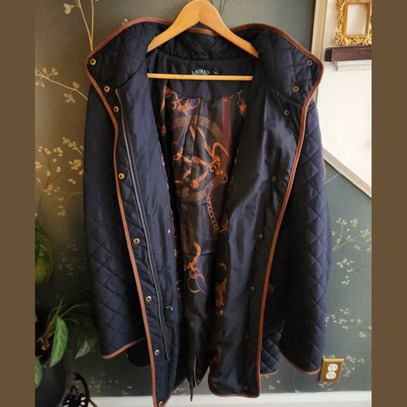 Ralph Lauren navy Quilted Coat, XXL - Picture 2 of 8